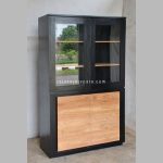 Almari Pajangan Kaca Display Cabinet Minimalis Kayu Jati RKJ-DCB 03