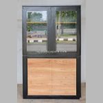 Almari Pajangan Kaca Display Cabinet Minimalis Kayu Jati RKJ-DCB 03 - Image 3