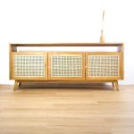 Buffet Meja TV Mebel Retro Kayu Jati Kombinasi Rotan RKJ-BUFTV 08