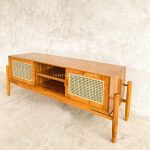 Buffet Meja TV Mebel Vintage Kayu Jati Kombinasi Rotan RKJ-BUFTV 07 - Image 3