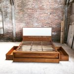 Furniture Ruang Kamar Tempat Tidur Laci Minimalis Modern Kayu Jati RJK-TTDR 07
