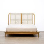 Harga Ranjang Minimalis Modern Kayu Jati Kombinasi Rotan RJK-TTDR 04