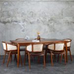 Harga Set Meja Kursi Makan Minimalis Kayu Jati Kombinasi Rotan RKJ-SMKM 06