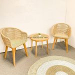 Inspirasi Set Kursi Teras Minimalis Kayu Jati Kombinasi Rotan RKJ-STRS 06
