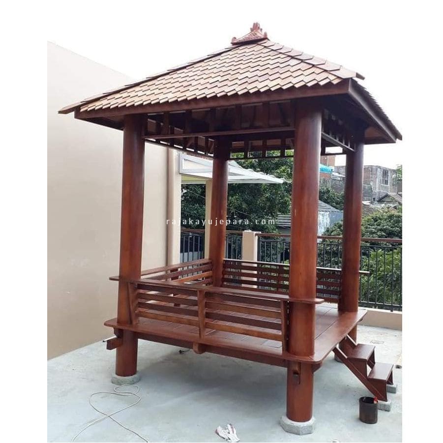 Jual Gazebo Minimalis Kayu Kelapa Glugu Jual Gazebo Minimalis Kayu Kelapa Glugu RKJ-GZO 05 - Image 1