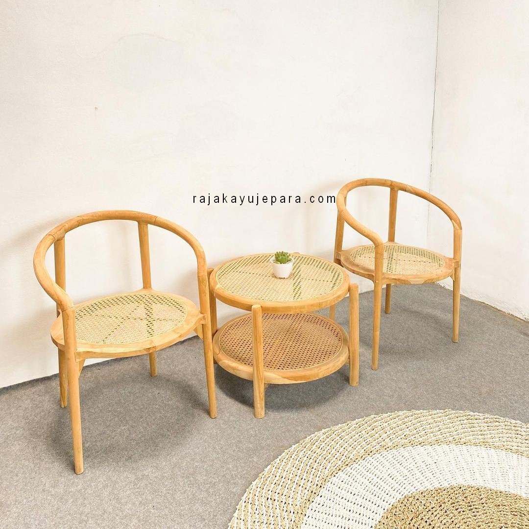 Katalog Set Kursi Teras Minimalis Kayu Jati Kombinasi Rotan RKJ-STRS 04 (1) Katalog Set Kursi Teras Minimalis Kayu Jati Kombinasi Rotan RKJ-STRS 04 - Image 1