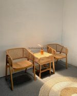 Mebel Jepara Set Kursi Teras Minimalis Kayu Jati Kombinasi Rotan RKJ-STRS 05 - Image 2
