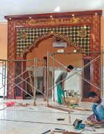Furniture Masjid Mihrab Masjid Ukiran Kayu Jati Mewah RKJ-FUM 02