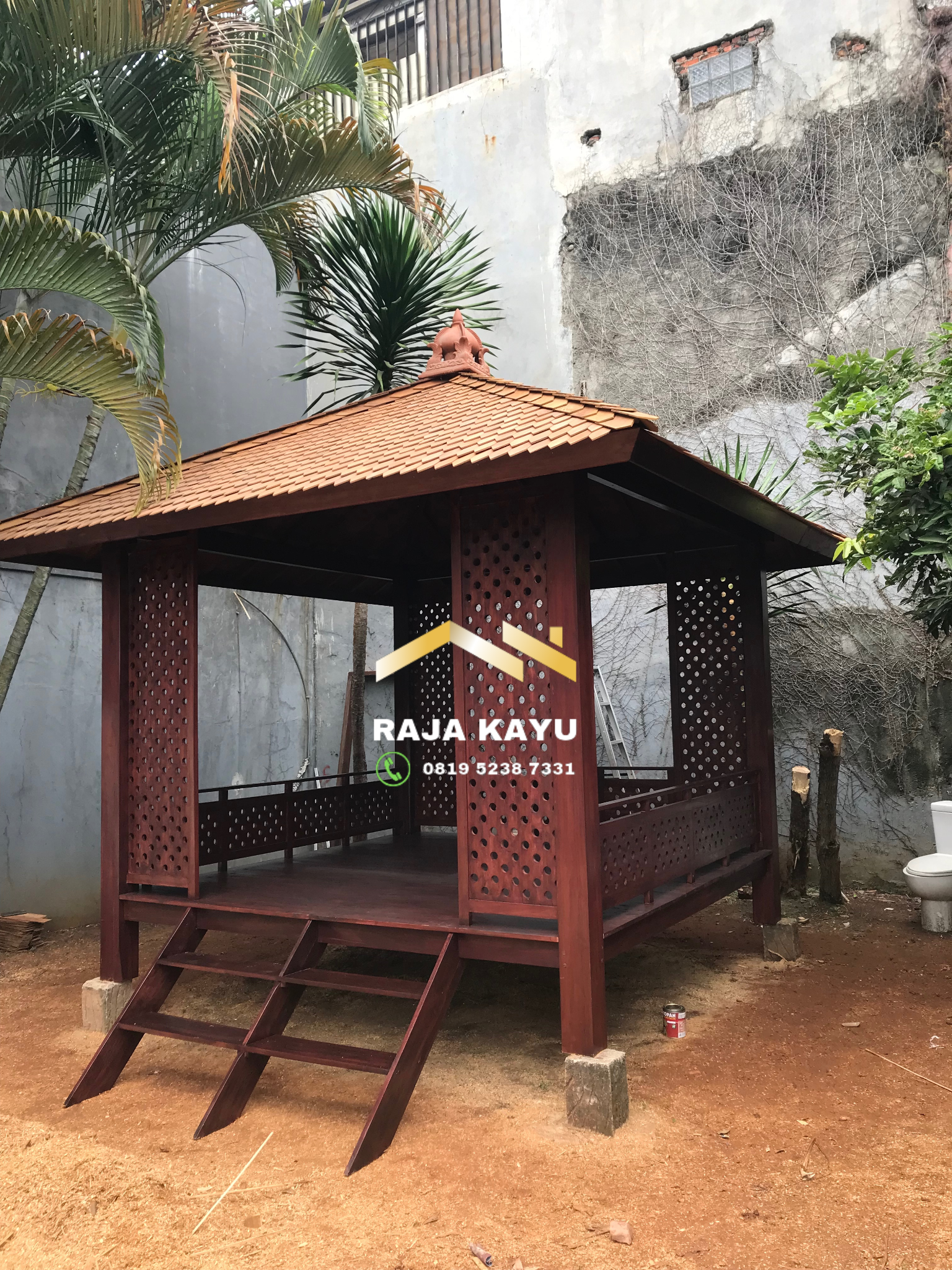 Desain tanpa judul - 2023-08-24T055336.790 Jual Gazebo Kayu Jati Minimalis Harga Murah RKJ-GZO 10 - Image 1
