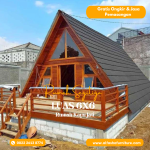 Rumah Segitiga Kayu Jati Minimalis Modern