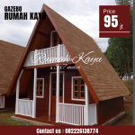Rumah Kayu Segitiga Minimalis Modern 5x7 Meter