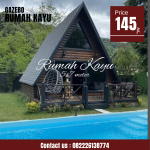 Rumah Kayu Segitiga Minimalis Modern | Rumah Kayu Glamping
