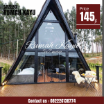 Rumah Kayu Segitiga | Rumah Kayu Minimalis Modern | Rumah Glamping
