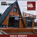 Rumah Glamping Kayu Jati Minimalis Modern