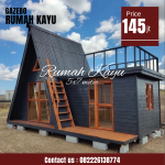 Rumah Glamping Kayu Jati Minimalis Modern