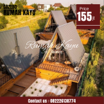 Rumah Glamping Kayu Jati Minimalis Modern