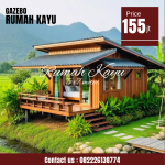 Rumah Glamping Kayu Jati Minimalis Modern Berkualitas