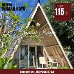 Rumah Glamping Segitiga Minimalis Modern Kayu Jati