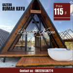 Rumah Kayu Segitiga Minimalis Kayu Jati