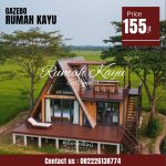 Rumah Segitiga Kayu Jati Minimalis Modern Roftop