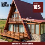 Rumah Segitiga Glamping Kayu Jati Minimalis Modern
