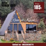 Rumah Segitiga Kayu Jati Minimalis Modern Roftop