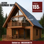 Rumah Segitiga Kayu Jati Minimalis Modern Ukuran 5x7 Meter
