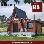 Rumah Segitiga Kayu Jati Minimalis Modern