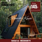 Rumah Kayu Segitiga Minimalis Modern Kayu Jati jepara