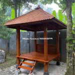 Gazebo Kayu Jati Minimalis Atap Sirap Ulin