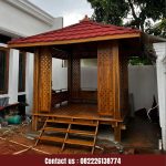Gazebo Kayu Jati Minimalis Untuk Taman