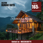 Rumah Glamping Segitiga Kayu Jati Minimalis Modern