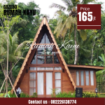 Rumah Segitiga Minimalis Kayu Jati Roftop