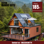 Rumah Segitiga Kayu Jati Minimalis Modern Kayu Jati
