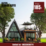 Rumah Segitiga Kayu Jati | Rumah Kayu Minimalis Modern