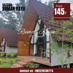 Jual Rumah Segitiga Glamping Minimalis Modern Kayu Jati