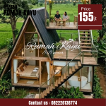 Rumah Kayu Segitiga Minimalis Modern Roftop