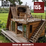 Rumah Kayu Minimalis Model Segitiga