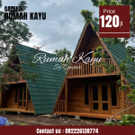 Rumah Segitiga Minimalis Kayu Jati Bisa Bongkar Pasang