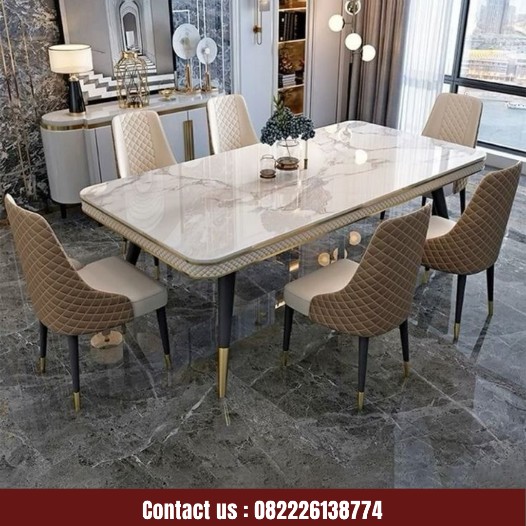 Abu Abu Inspirasi Desain Moderen Furniture Instagram Post (38) Jual Meja Makan Marmer Modern 6 Kursi Stainless Gold Mewah - Image 1