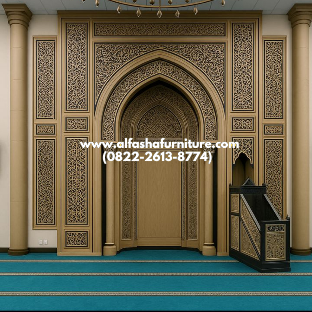 Abu Abu Inspirasi Desain Moderen Furniture Instagram Post (52) Mihrab Masjid Kayu Jati Mewah Langsung Dari Pengrajin Jepara - Image 1
